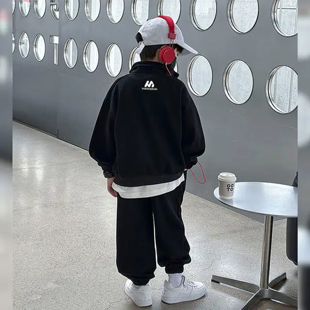 熊猫圆圆 拉链立领适中休闲运动套装 儿童款