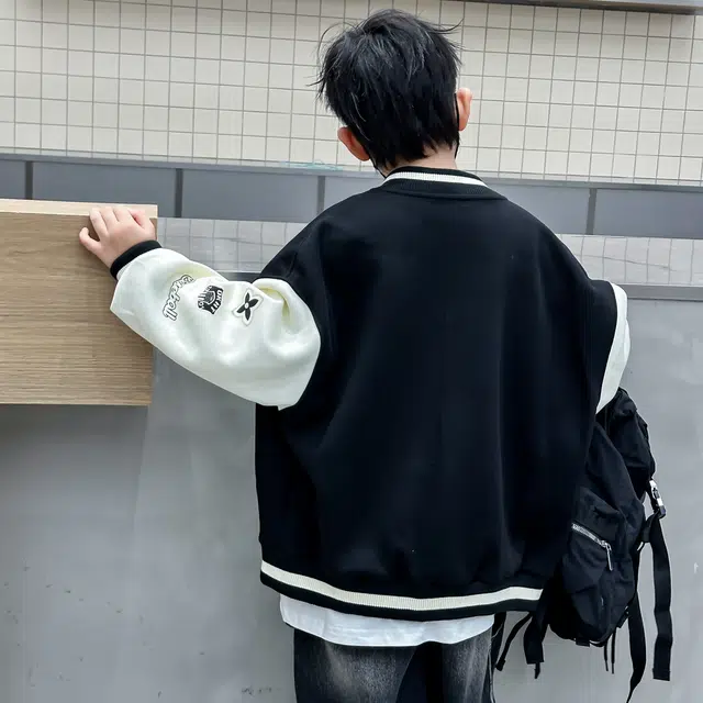 熊猫圆圆棒球服 时尚帅气潮牌刺绣潮流拼接百搭