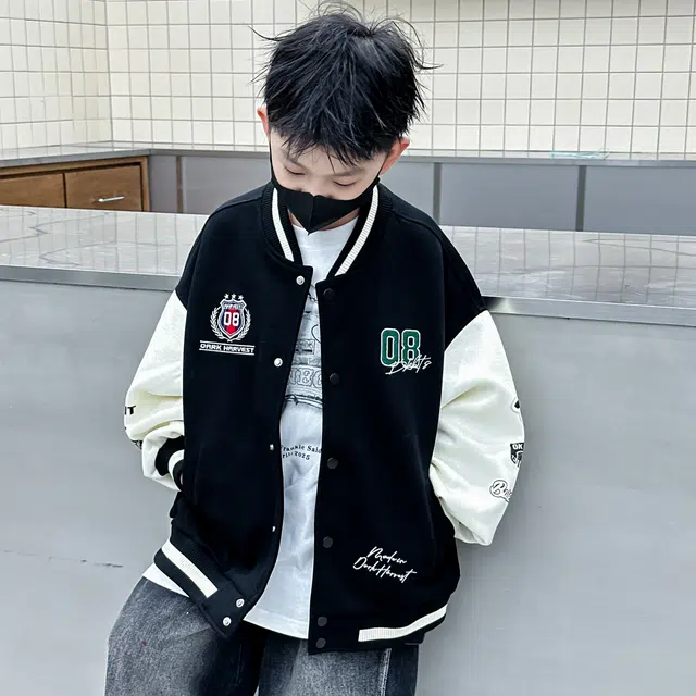 熊猫圆圆棒球服 时尚帅气潮牌刺绣潮流拼接百搭
