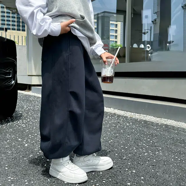 熊猫圆圆长裤 时尚舒适潮流宽松百搭束脚休闲