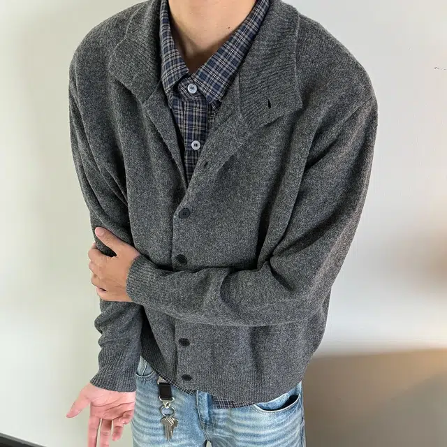 虫小绿 高级慵懒与美式复古兼具的秋冬外套针织衫 男女同款