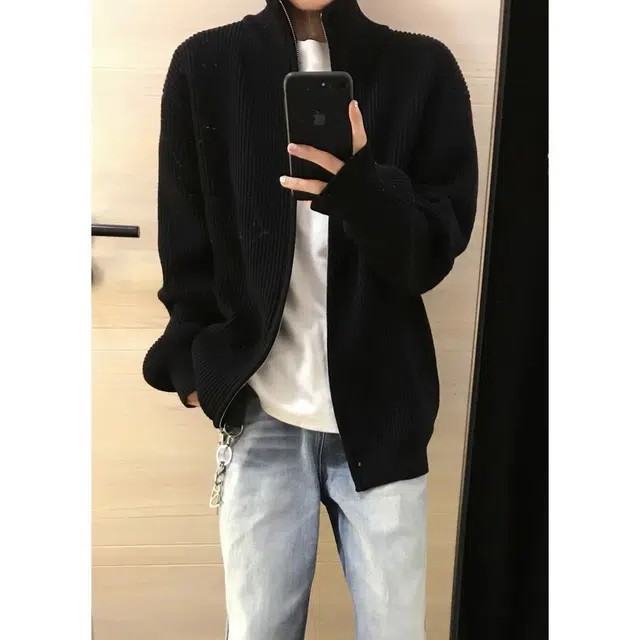 虫小绿 美式复古慵懒风多季适用拉链开衫外套针织衫 男款