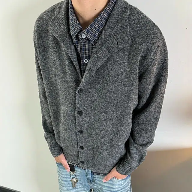 虫小绿 高级慵懒与美式复古兼具的秋冬外套针织衫 男女同款