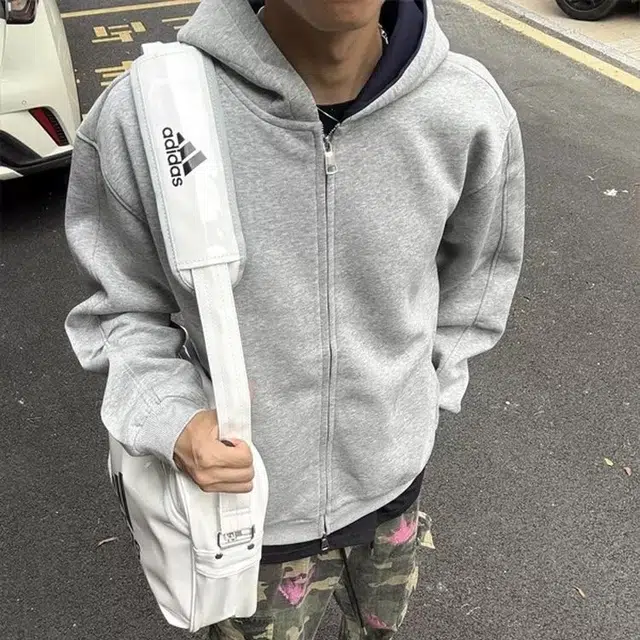 虫小绿 春秋季小众设计感美式高街内外撞色高级感情侣开衫外套双拉链宽松休闲百搭潮牌简约通勤廓形长袖重磅连帽卫衣 男女同款