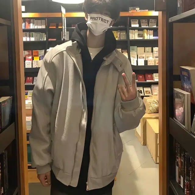虫小绿 美式高街解构拼接小众设计毛呢纯色外套秋冬季基础款立领宽松休闲百搭舒适通勤开衫卫衣教练行政飞行员夹克 男女同款