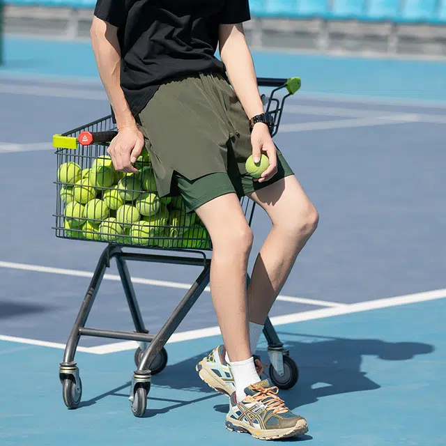 虫小绿 假两件运动裤美式轻薄健身跑步多巴胺篮球速干薄款羽毛球透气学院风 休闲短裤 男女同款
