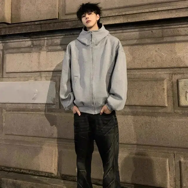 虫小绿 街头复古重磅纯色春秋季潮流长袖外套美式高级感休闲百搭宽松连帽卫衣 男女同款