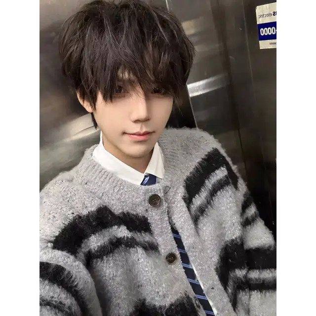 虫小绿 美式复古软糯仿貂毛开衫毛衣外套秋冬季潮流宽松休闲上衣百搭慵懒风保暖针织衫 男女同款