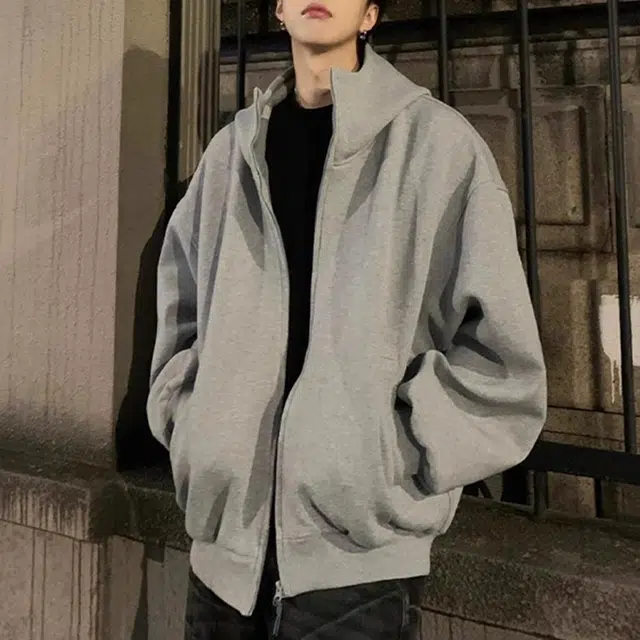 虫小绿 街头复古重磅纯色春秋季潮流长袖外套美式高级感休闲百搭宽松连帽卫衣 男女同款