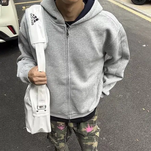 虫小绿 春秋季小众设计感美式高街内外撞色高级感情侣开衫外套双拉链宽松休闲百搭潮牌简约通勤廓形长袖重磅连帽卫衣 男女同款