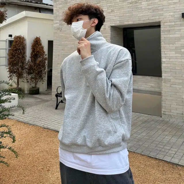 虫小绿 美式复古半拉链立领长袖上衣外套春秋季潮牌宽松简约百搭休闲纯色高领套头卫衣 男女同款