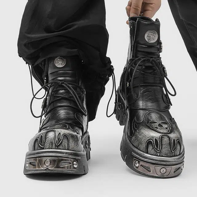 YEDANI Classic Skull Punk Boots