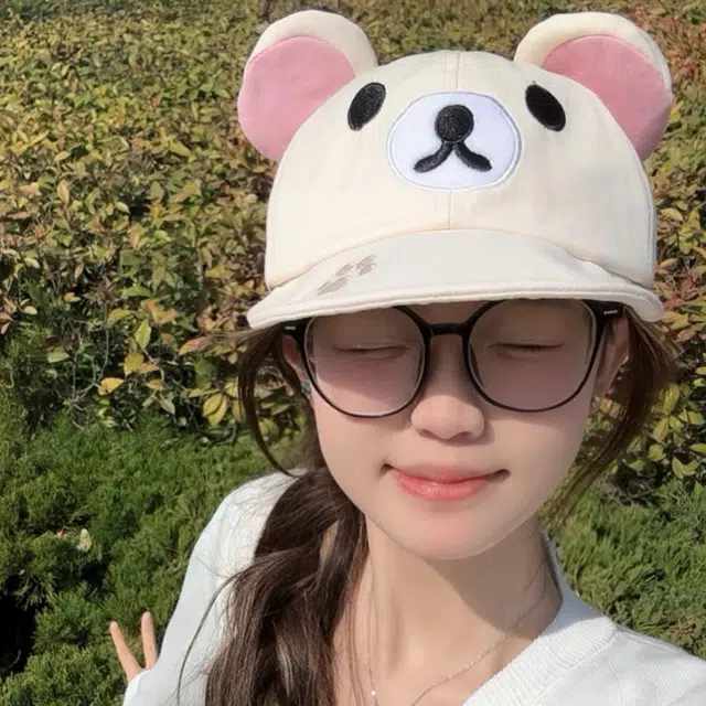 可爱小棕熊主题帽饰 尚先生 草帽可爱小棕熊卡通刺绣大头围显脸小春夏户外运动遮阳防晒帽 优质棉质 鸭舌帽 男女同款情侣款