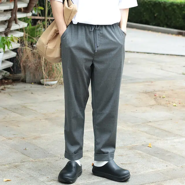 几朴 日系茧形有型休闲裤 男款 灰色
