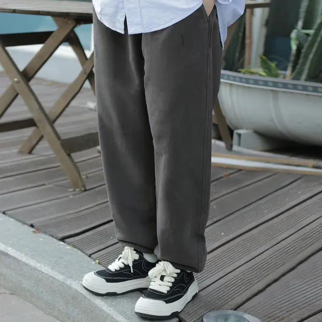几朴 纯棉宽松系带纯色束脚休闲裤 男女同款
