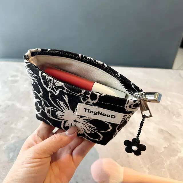 轻迎 布艺 迷你 化妆包 时尚 化妆品 补妆袋 口红包 随身 手拿包 高端 收纳包洗漱包