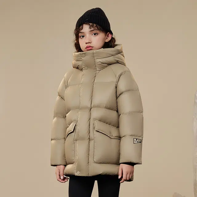 高梵 童装 黑金儿童鹅绒服小火山亲子装加厚羽绒服 儿童款