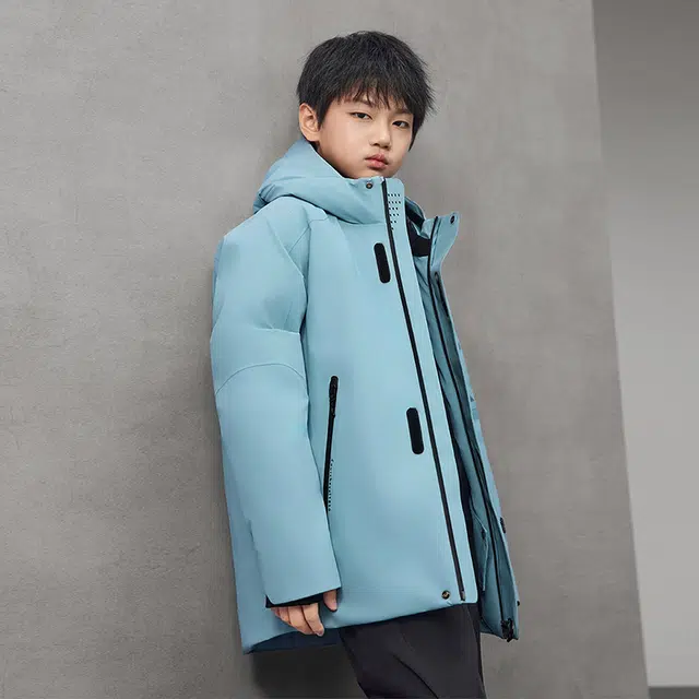高梵 舒适连帽拉链亲肤羽绒服 青少年