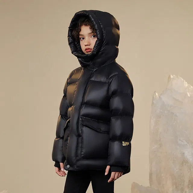 高梵 童装 黑金儿童鹅绒服小火山亲子装加厚羽绒服 儿童款