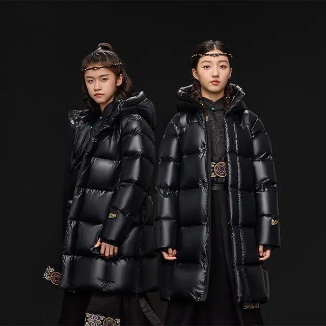 高梵羽绒服 保暖时尚柔软简约宽松 黑色 青少年