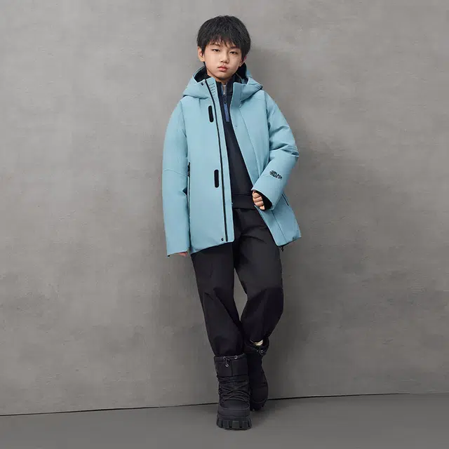 高梵 舒适连帽拉链亲肤羽绒服 青少年