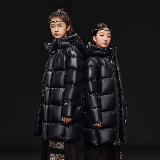 高梵羽绒服 保暖时尚柔软简约宽松 黑色 青少年