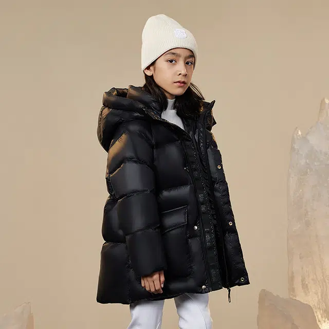 高梵 童装 黑金儿童鹅绒服小火山亲子装加厚羽绒服 儿童款