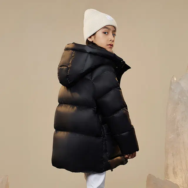 高梵 童装 黑金儿童鹅绒服小火山亲子装加厚羽绒服 儿童款