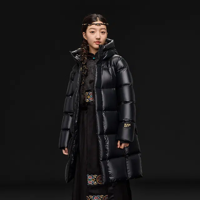 高梵羽绒服 保暖时尚柔软简约宽松 黑色 青少年