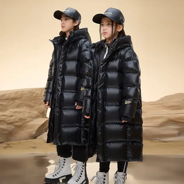 儿童款 高梵 黑金鹅绒服小火山旗舰款长款时尚冬季厚羽绒服