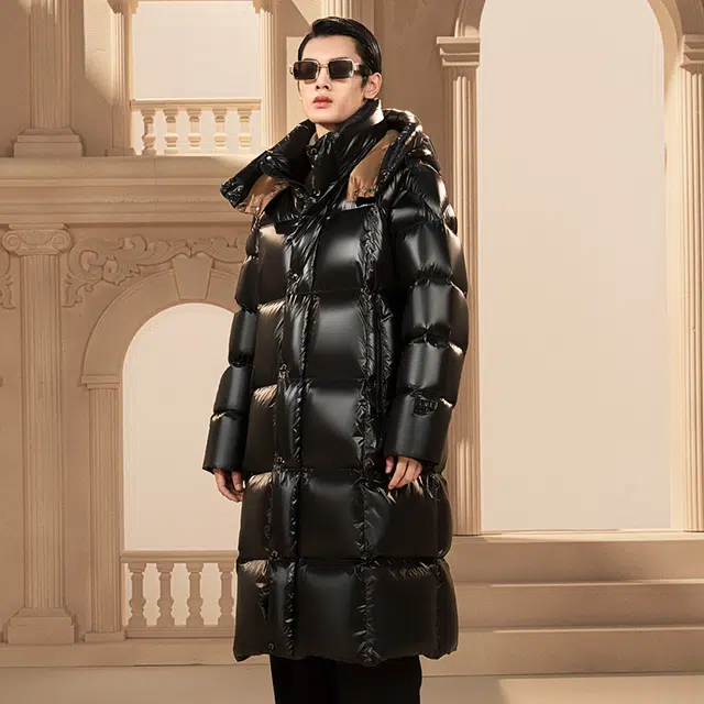 高梵 黑金六格龙年系列长款羽绒服 男女同款 黑色
