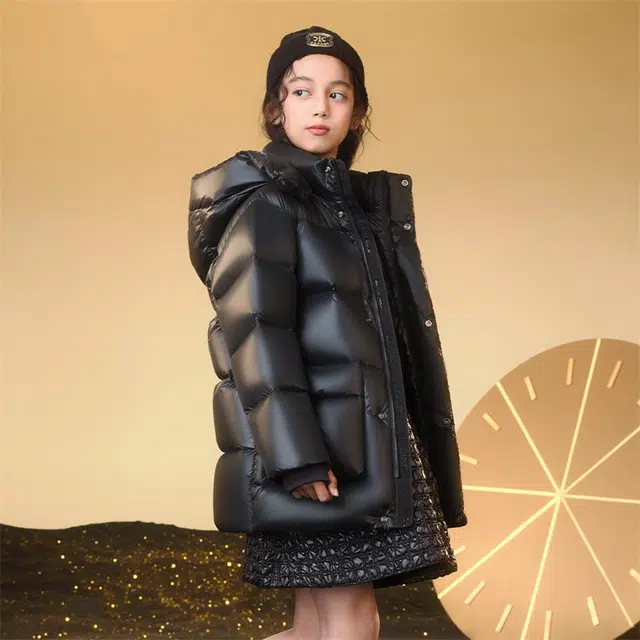 高梵 童装 黑金儿童鹅绒服小火山亲子装加厚羽绒服 儿童款