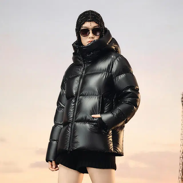 高梵 纯色连帽加厚短款羽绒服 男女同款 拿破仑黑