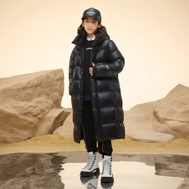 儿童款 高梵 黑金鹅绒服小火山旗舰款长款时尚冬季厚羽绒服