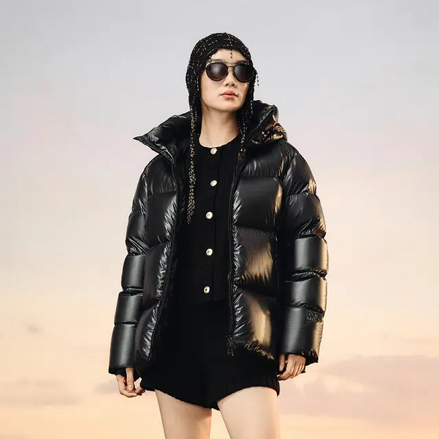 高梵 纯色连帽加厚短款羽绒服 男女同款 拿破仑黑