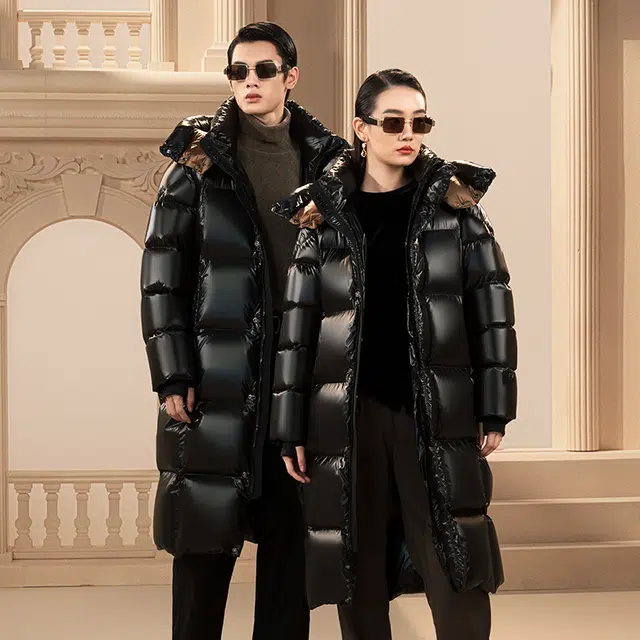 高梵 黑金六格龙年系列长款羽绒服 男女同款 黑色