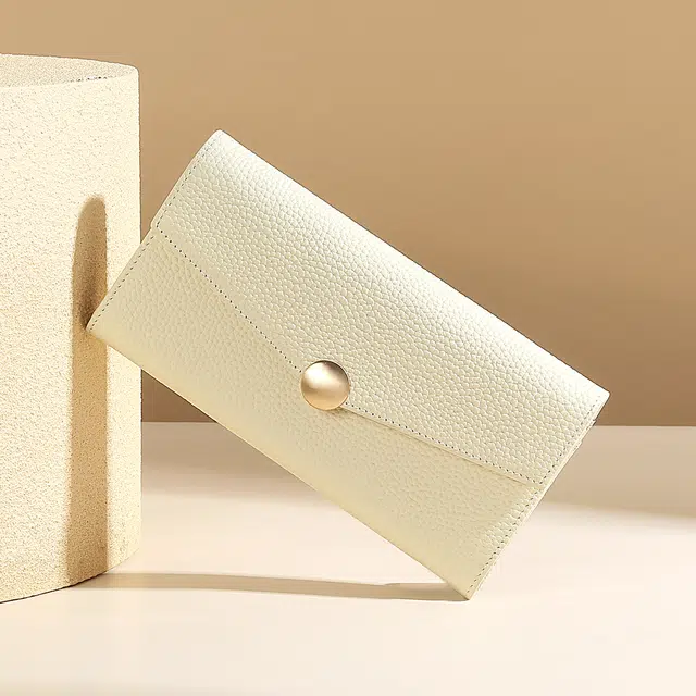 TUCANO Classic Leather Wallet Elephant Gray Ivory