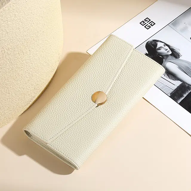 TUCANO Classic Leather Wallet Elephant Gray Ivory