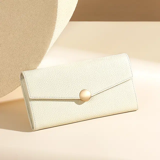 TUCANO Classic Leather Wallet Elephant Gray Ivory