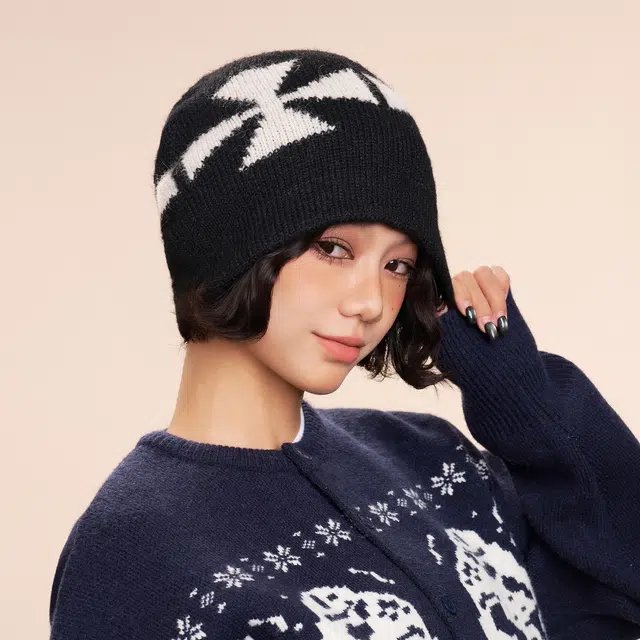 氧气樱桃 克罗心保暖冷帽轻朋克亚比潮酷帽子 腈纶 绒线帽 男女同款情侣款