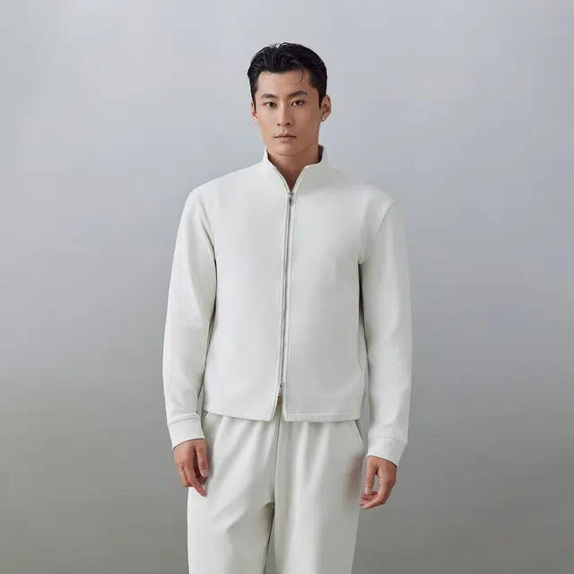 无畏东方 无观软壳立领纯色简约轻量横纹运动宽松夹克外套 男女同款