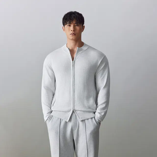 无畏东方 无观天丝莱赛尔修身拉链毛织外套夹克 男女同款