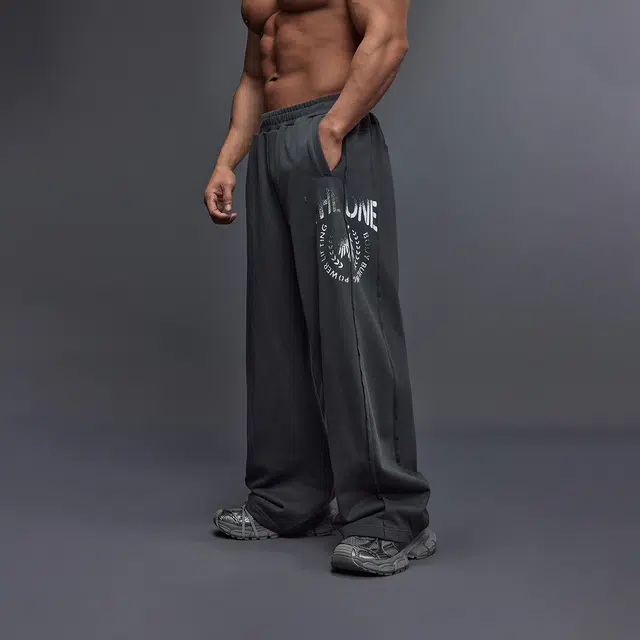 无畏东方 复古凤凰印花直筒中腰长裤休闲裤 男女同款