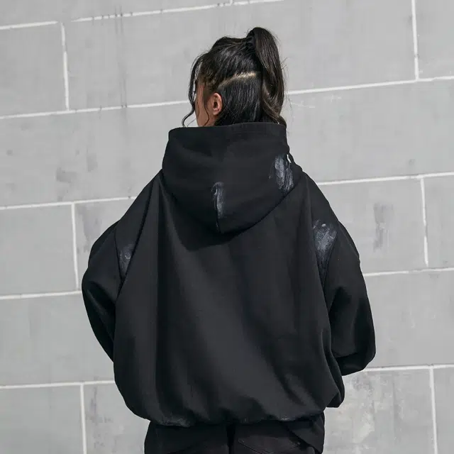 无畏东方泥染拉链外套廓形落肩宽松休闲美式重磅连帽开衫 男女同款