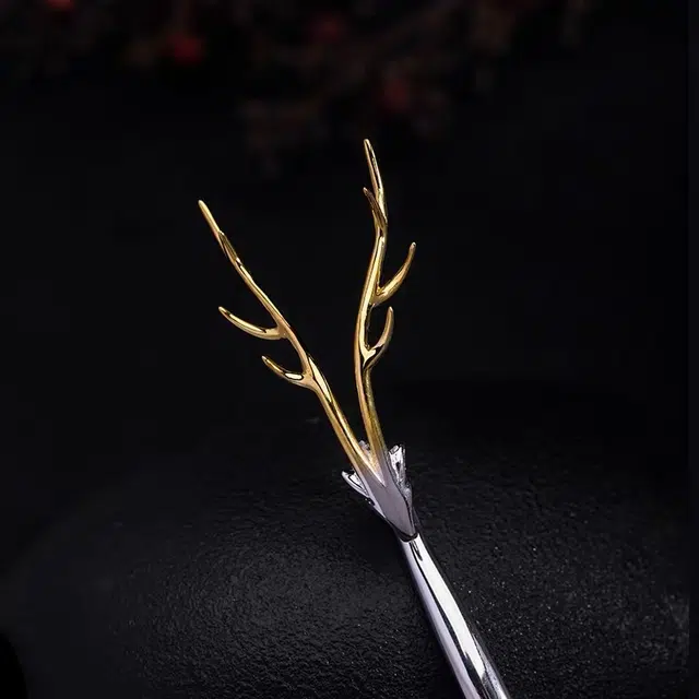 聆听花开 《一路有你》设计鹿角古风汉服旗袍盘高级感百搭高颜值 合金 发簪 女款