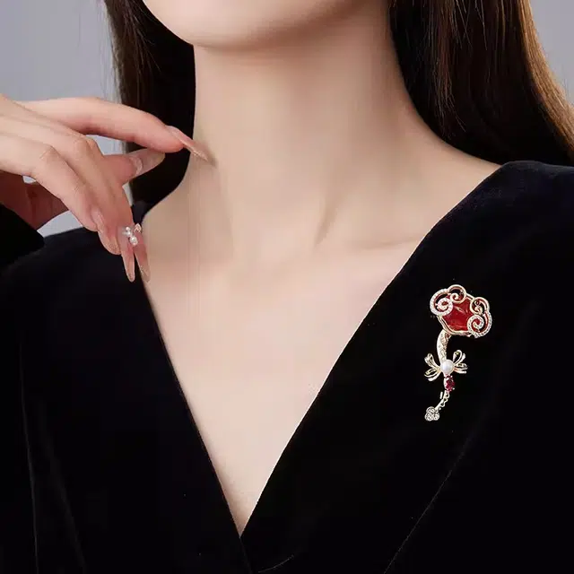 聆听花开 新中式国风高档精致优雅个性日常气质轻奢小众高级设计感 合金 胸针 女款