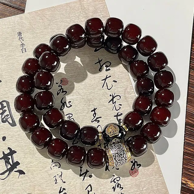 聆听花开 蛇年好运安然有思 祥云溏心生肖守护佛珠念珠盘玩 菩提根 手串 男女同款情侣款