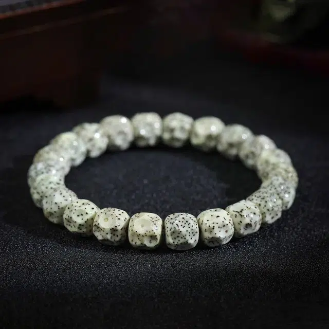 聆听花开 国潮无相 海南原生态石玉料 单圈盘玩佛珠文玩高级感国潮风 小众设计感 星月菩提 手串 男女同款情侣款