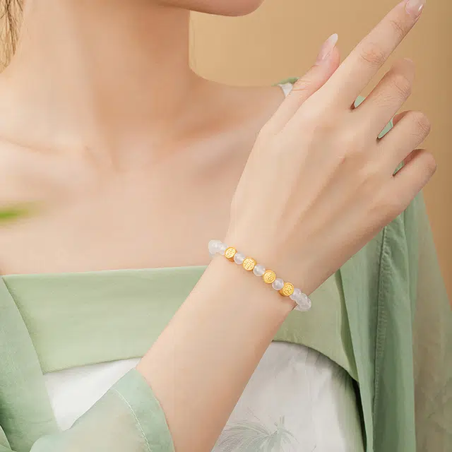 聆听花开 平安喜乐 吉祥如意 新中式国潮 简约甜美日常百搭#好运 玉髓 手串 男女同款情侣款
