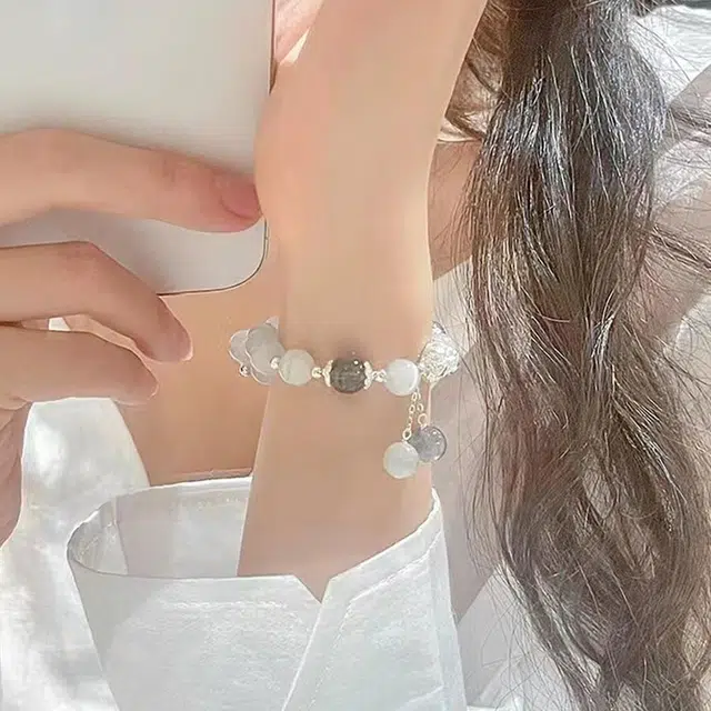聆听花开 招财貔貅手饰清冷感轻奢小众高级感 国风高颜值仙女气质百搭配饰学院风小清新森系新款可调节 合金 手串 男女同款情侣款